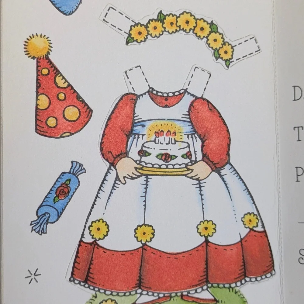 Vintage 70s Hallmark Paper Doll‎ Punch Out Birthday Party Invitations Sealed